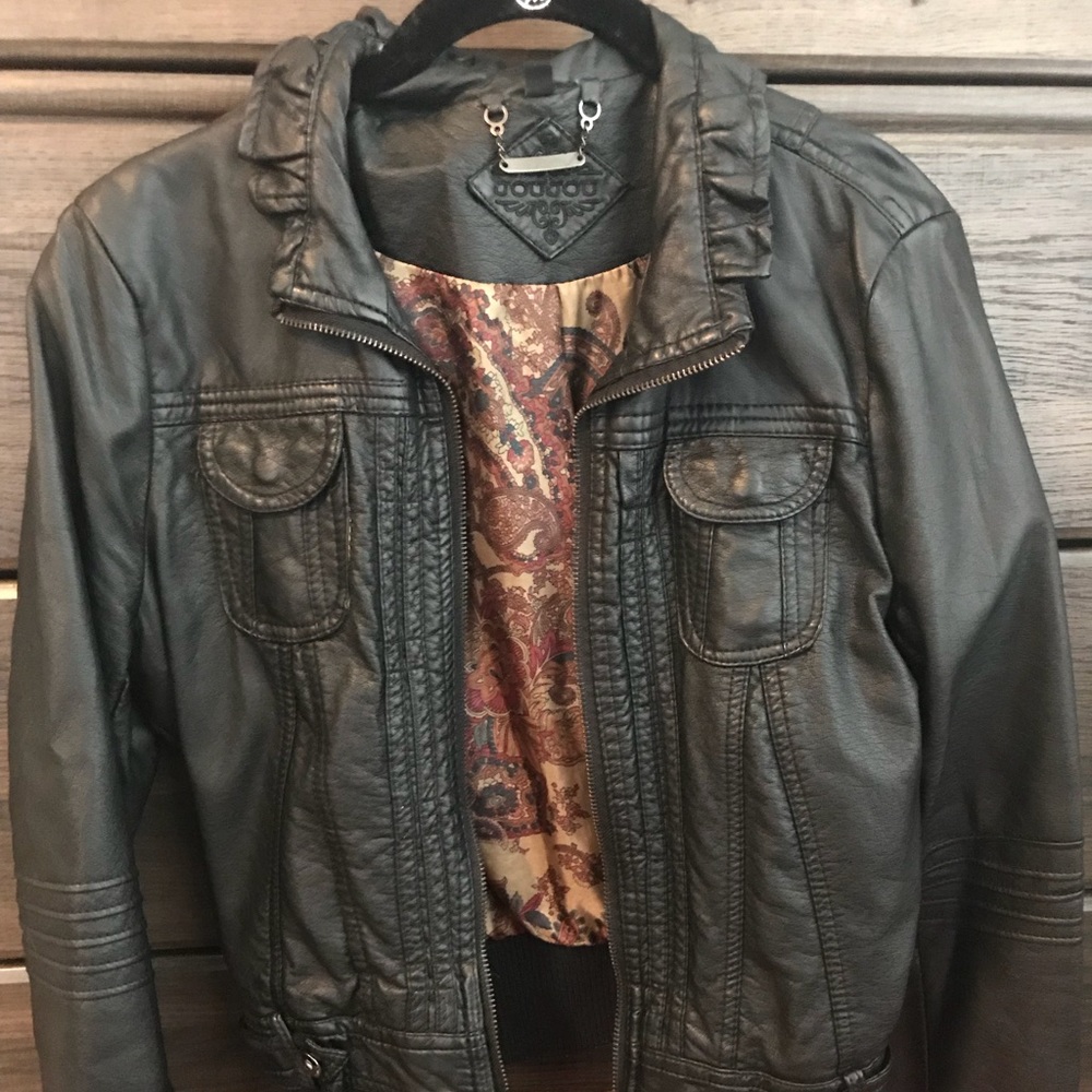 Leather jacket.
